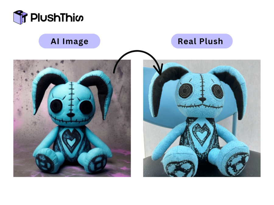 Arctic Blue Voodoo Goth Bunny Plush - PlushThis