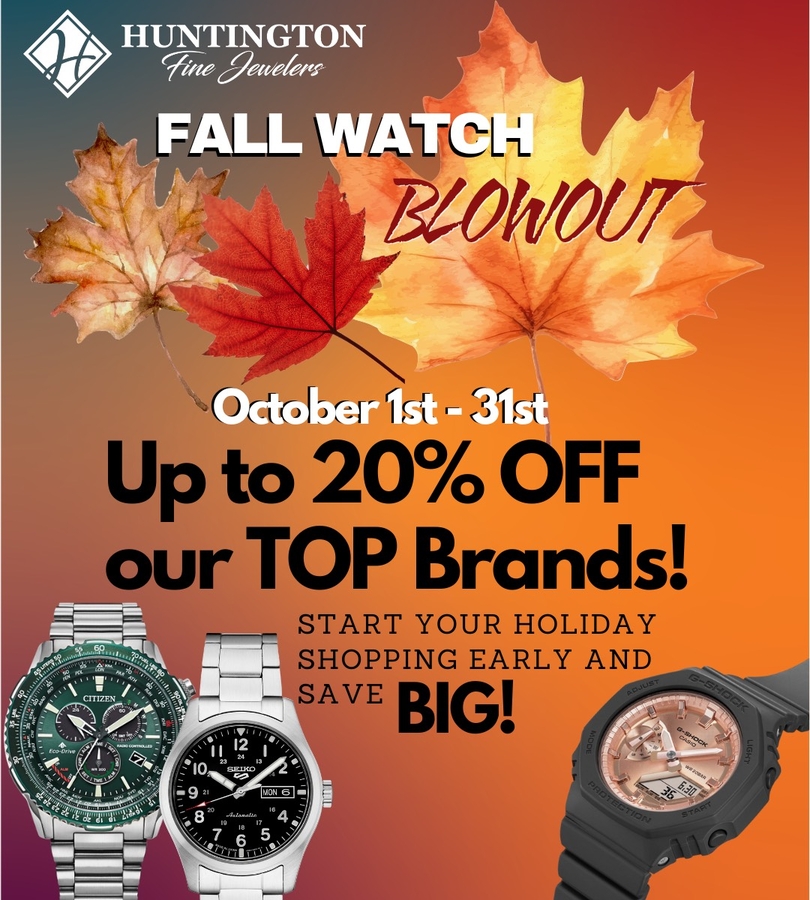 Barktober Fest, Estate Jewelry Clearance, and Fall Watch Blowout at Huntington Fine Jewelers