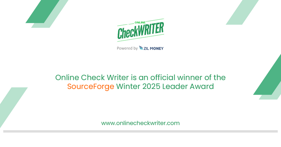 OnlineCheckWriter.com – Powered by Zil Money Named a SourceForge Winter 2025 Category Leader