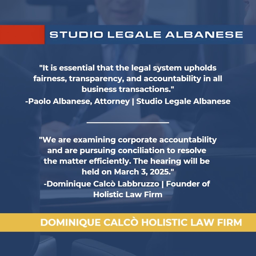 Studio Legale Albanese and Dominique Calcò Holistic Law Firm Address Cross-Border Corporate Governance Dispute